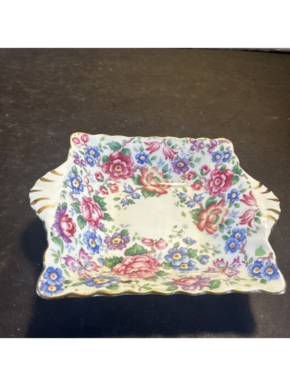 Staffordshire Candy Dish Springtime 5.5" Bone China England